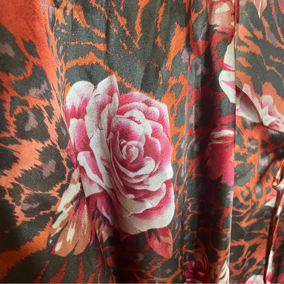 Cacique Slip and Robe Combo Satin Floral Animal Print - Picture 2 of 6